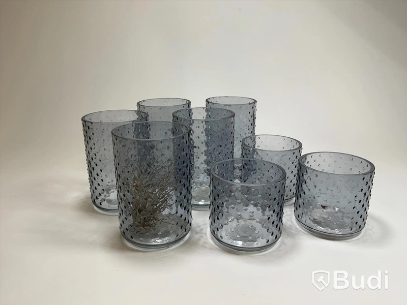 5st större & 3 st mindre glasvasar