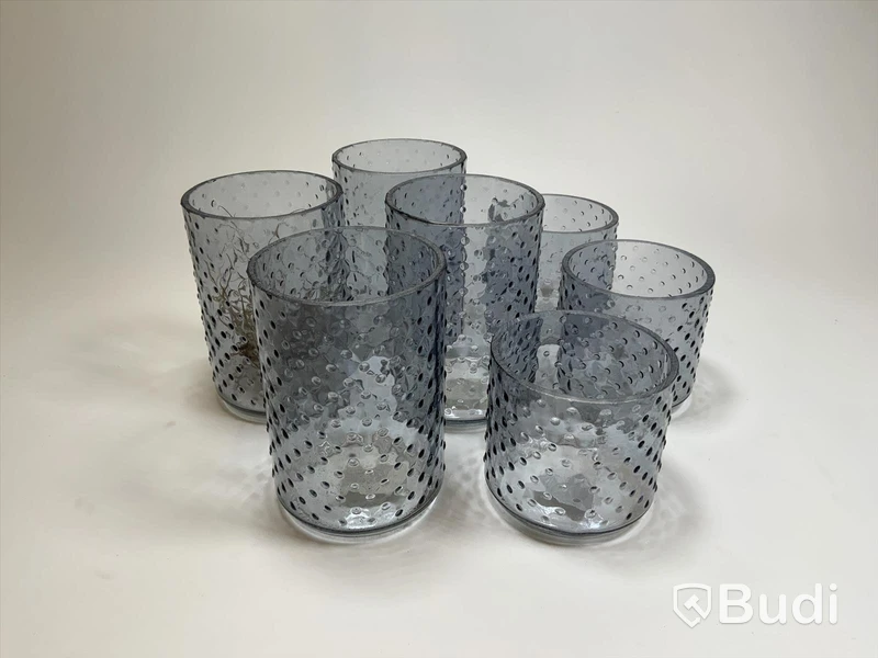4st större & 3 st mindre glasvasar