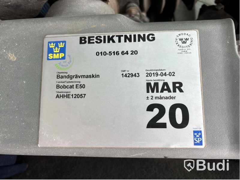 Bandgrävare Bobcat E50 med tiltrotator & redskap | 3989h | 2011
