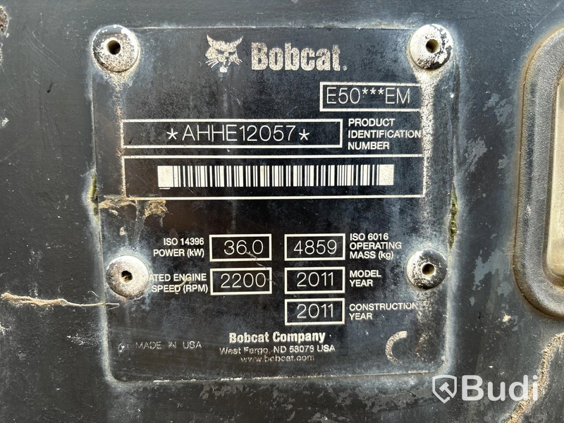Bandgrävare Bobcat E50 med tiltrotator & redskap | 3989h | 2011
