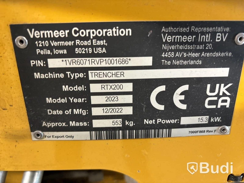 Kedjegrävare Veremeer RTX200 -2023