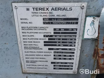 Vikbomslift Terex TA33E repobjekt