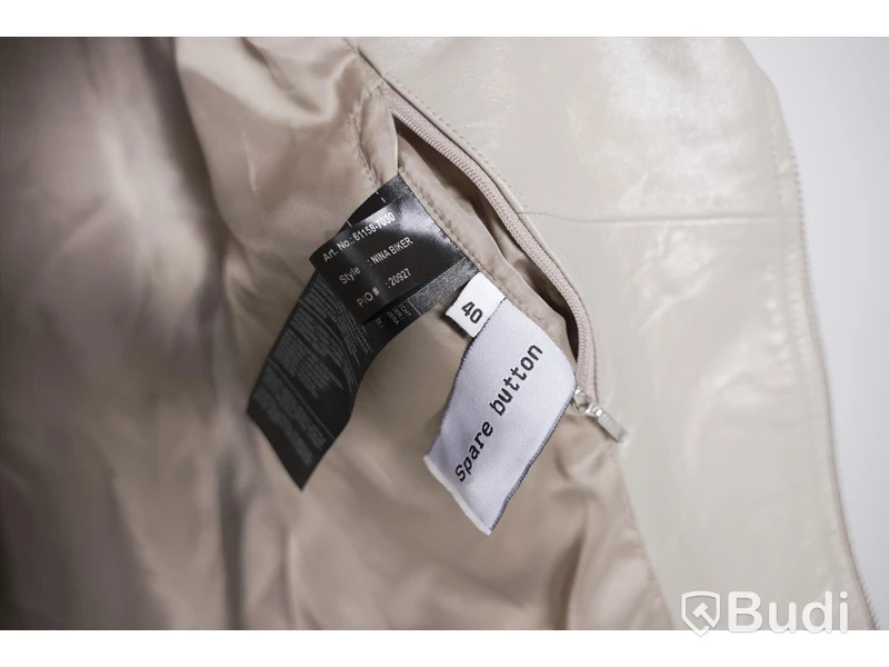 Skinnjacka - Stand Studio Nina Biker, Sandstone beige, Strl. 40, Unisex, lammskinn nappa. Ny.