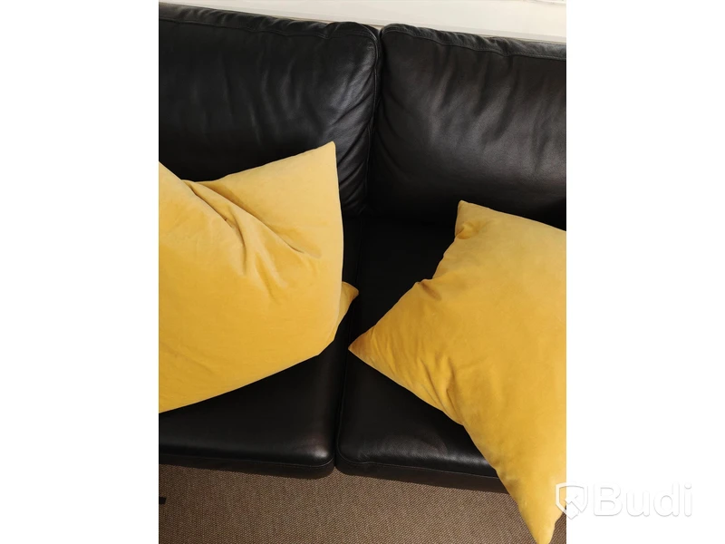 Soffa svart skinn