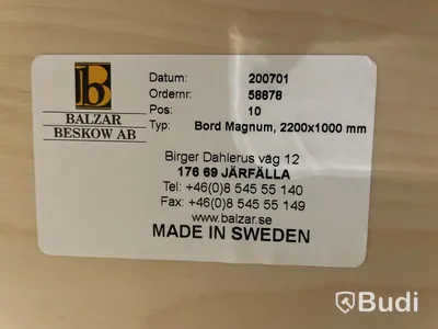 konferensbord med eluttag - Balzar Beskow AB, Magnum (Mått 2200x1000 mm)