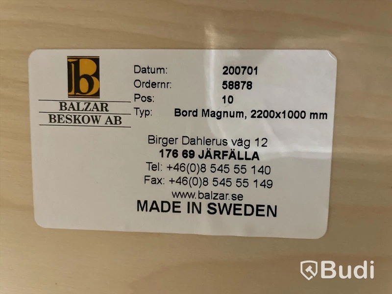 konferensbord med eluttag - Balzar Beskow AB, Magnum (Mått 2200x1000 mm)