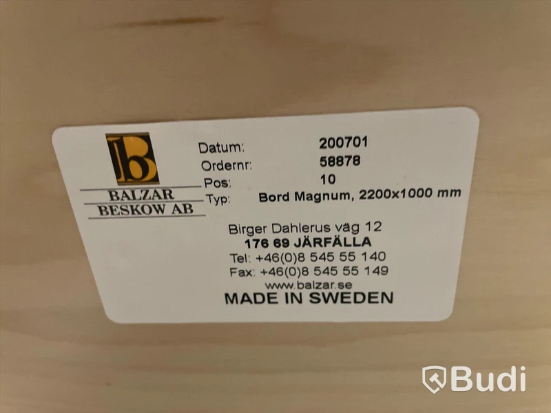 konferensbord med eluttag - Balzar Beskow AB, Magnum (Mått 2200x1000 mm)