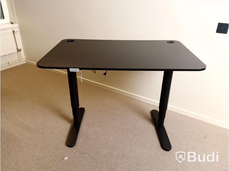 Elektriskt höj och sänkbart skrivbord svart. 120x80cm.
