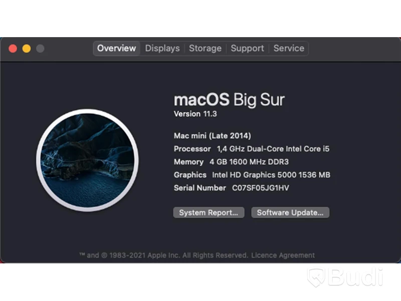 Mac mini - Late 2012, 4 GB RAM, 256 GB SSSD.