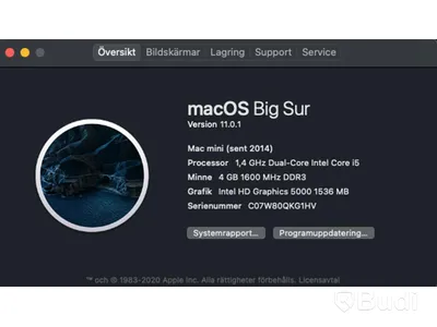 Mac mini - Late 2012, 4 GB RAM, 240 GB SSD SATA.