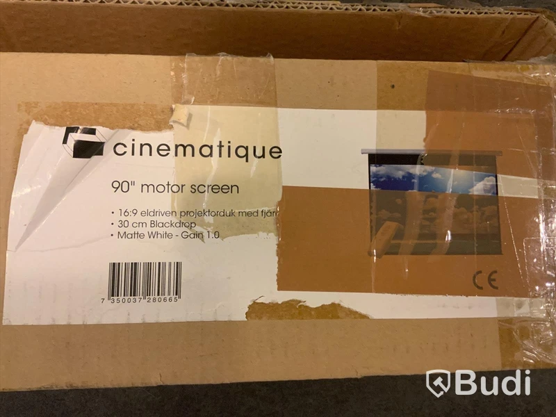 Projektorduk motordriven i kartong. 90 tum, Cinematique E Screen 90. 16-9