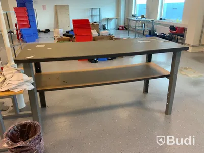 Arbetsbord i ståhöjd med ESD-matta, 200cm längd, 81 cm djup
