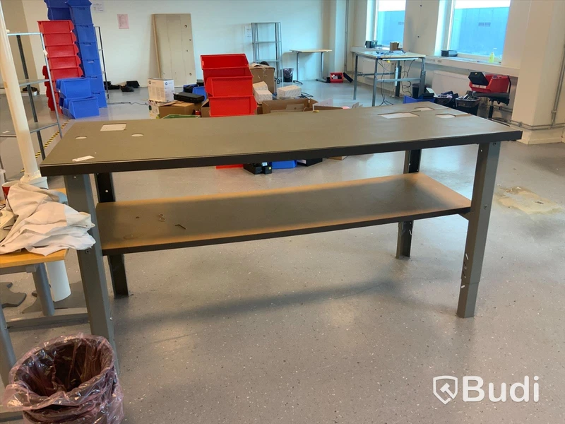 Arbetsbord i ståhöjd med ESD-matta, 200cm längd, 81 cm djup
