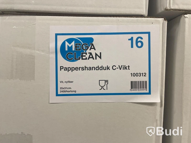 58 kartonger Pappershanddukar 25x31 cm. 2400 per kartong.