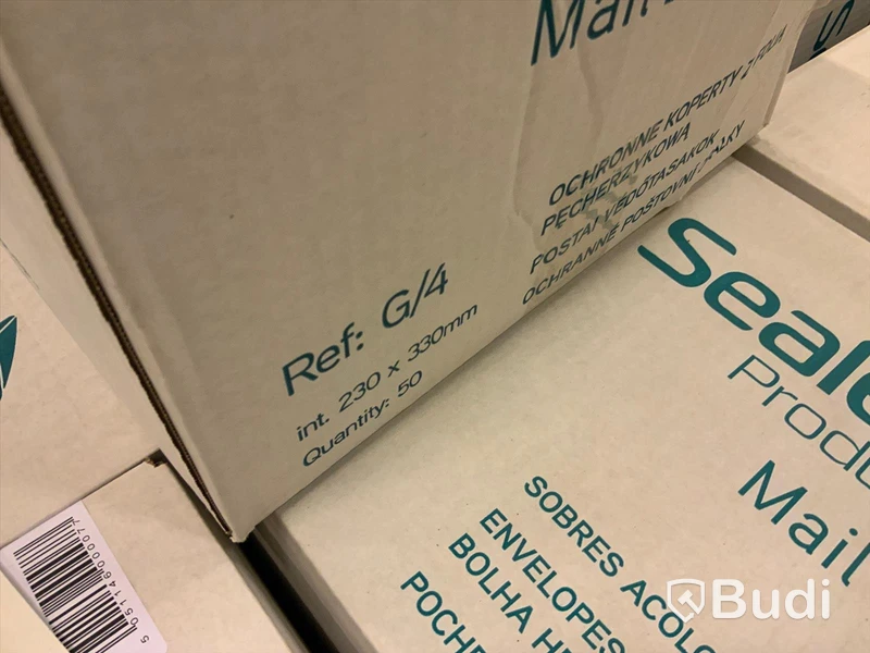 1st pall med vadderade kuvert. Sealed Air G/4. 50 per kartong. 16 st kartonger
