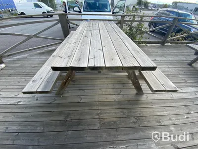 Picnicbord med dubbla sittbänkar 240cm längd, 75cm höjd