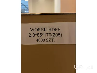 Flera lådor med HDPE påsar, olika storlekar