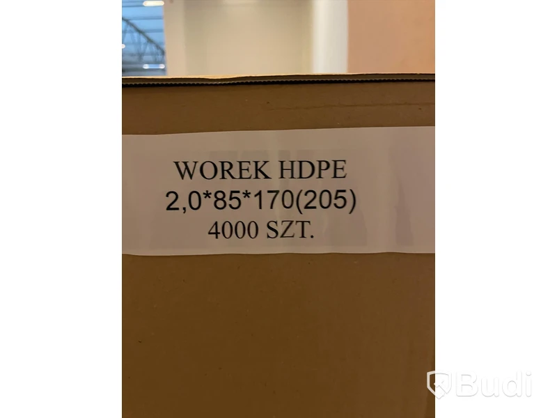 Flera lådor med HDPE påsar, olika storlekar