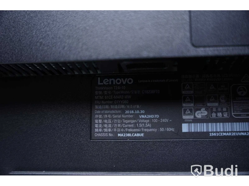 Datorskärmar 3st - Lenovo ThinkVision T24i-10, Lenovo ThinkVision T2424pA, Lenovo ThinkVision E24-10.