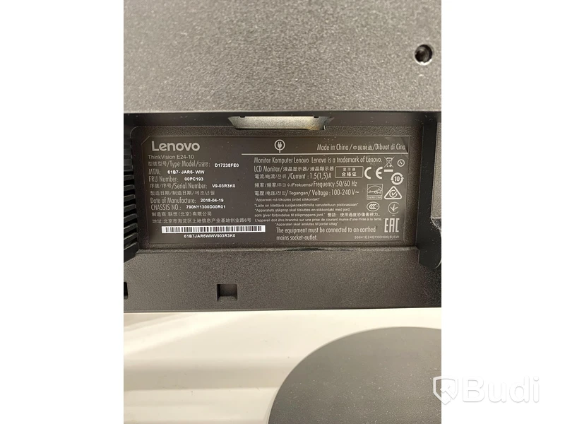 2 st Lenovo ThinkVision E24-10, 24” datorskärmar