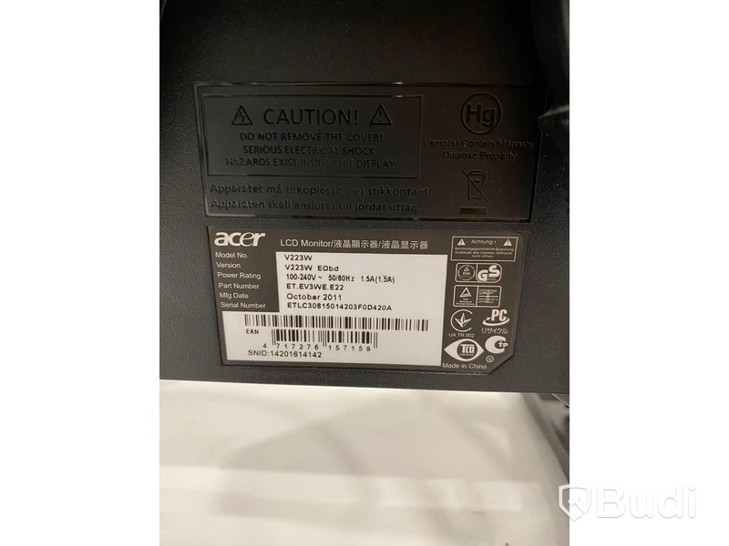 2 st Acer V223W EObd, 22” datorskärmar