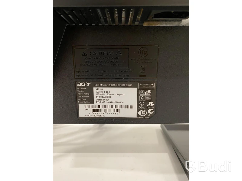 2 st Acer V223W EObd, 22” datorskärmar