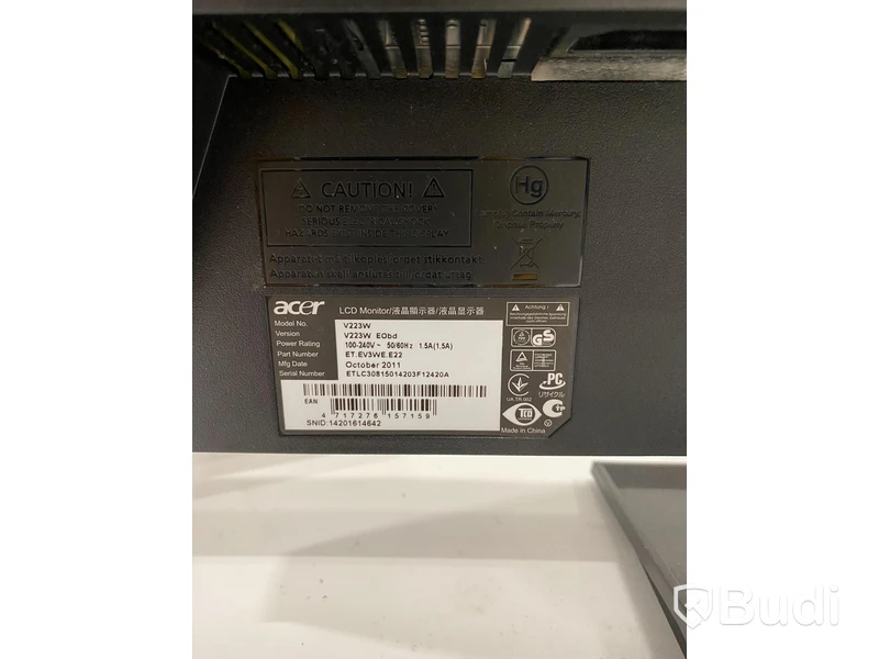 2 st Acer V223W EObd, 22” datorskärmar