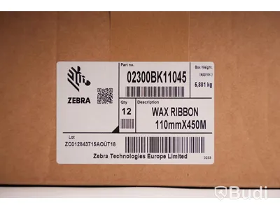 Låda med färgband - Zebra Wax Ribbon 100mmx450m. Ny, Obruten förpackning.
