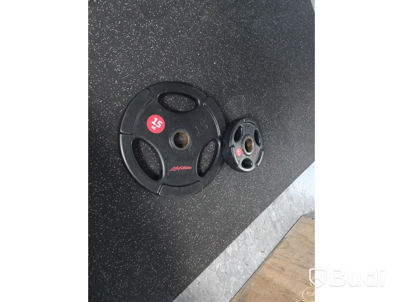 Lite fitness 2st skivstångsvikter gummiklädda
