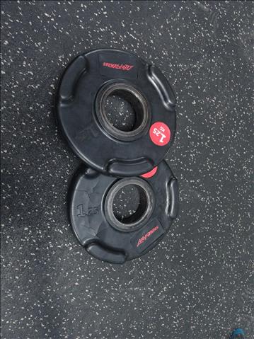 Lite fitness 2st skivstångsvikter 1,25 kg gummiklädda