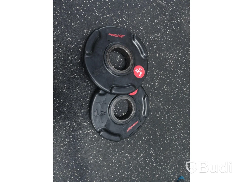 Lite fitness 2st skivstångsvikter 1,25 kg gummiklädda