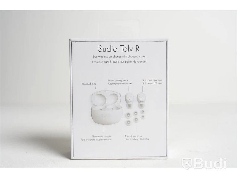 Trådlösa hörlurar - Sudio Tolv R (vit). Ny, Obruten förpackning.