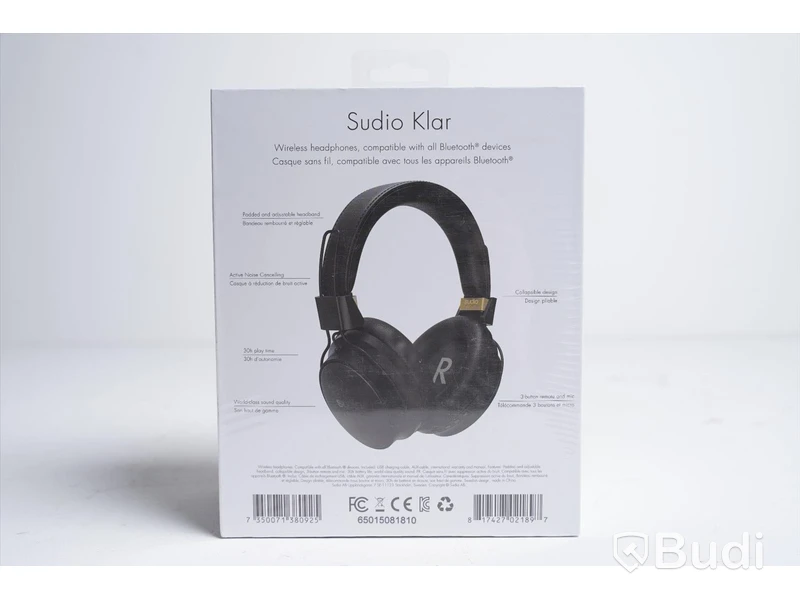 Trådlösa hörlurar - Sudio Klar (svart). Ny, Obruten förpackning.