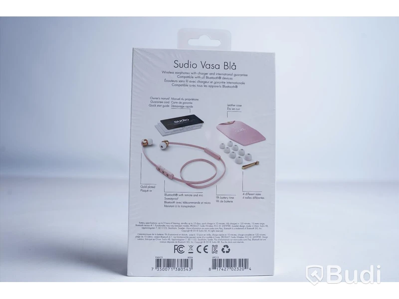 Trådlösa hörlurar 2 st - Sudio Vasa blå (rosa). Obruten förpackning.