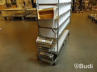 Rullvagn, lagervagn. Stor modell med 7 hyllplan och flera avdelare
