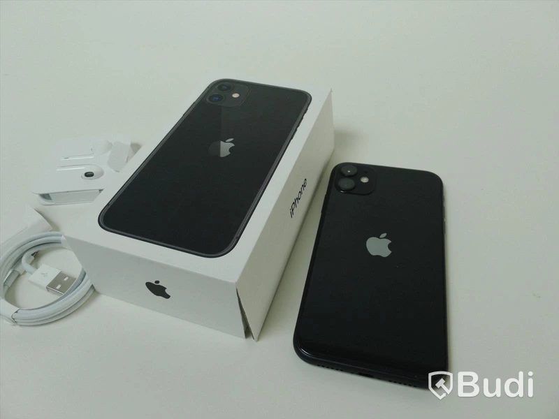 Iphone 11, 64 GB med tillbehör 100 procent batterihälsa