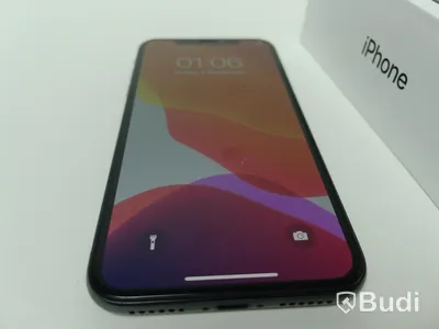 Iphone X, 64 GB med tillbehör 100 procent batterihälsa