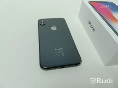 Iphone X, 64 GB med tillbehör 100 procent batterihälsa