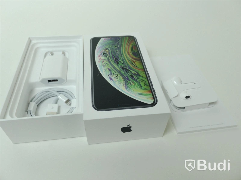 Iphone Xs, 64 GB med tillbehör 100 procent batterihälsa