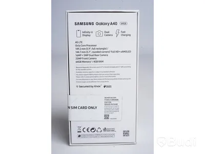Samsung Galaxy A40, 64 GB, Black, Ny, Obruten förpackning.