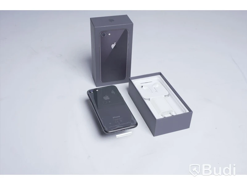 iPhone 8 - 64 GB, 100 procent batterihälsa, inkl. låda samt tillbehör, Apple.