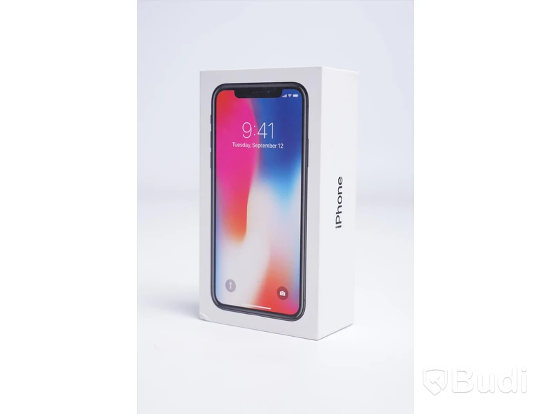 iPhone X - 64 GB, 100 procent batterihälsa, inkl. hörlurar och sladd, Apple.