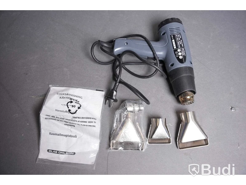 Varmluftpistol inkl. tillbehör, metalldetektor och bordsfläkt - Cotec, EIA och Pro Klima. Osäker funktion.