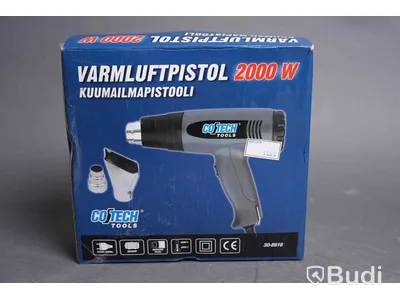 Varmluftpistol inkl. tillbehör, metalldetektor och bordsfläkt - Cotec, EIA och Pro Klima. Osäker funktion.