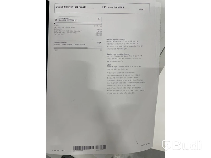 HP Laserjet Enterprise M605, funktionstestad, OBS! Ink ny tonerkasett i obruten förpackning. se extrabilder för status