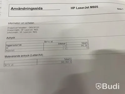 HP Laserjet Enterprise M605, funktionstestad, OBS! Ink ny tonerkasett i obruten förpackning. se extrabilder för status