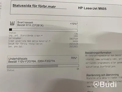 HP Laserjet Enterprise M605, funktionstestad, OBS! Ink ny tonerkasett i obruten förpackning. se extrabilder för status