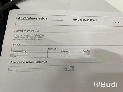 HP Laserjet Enterprise M605, funktionstestad, OBS! Ink ny tonerkasett i obruten förpackning. se extrabilder för status
