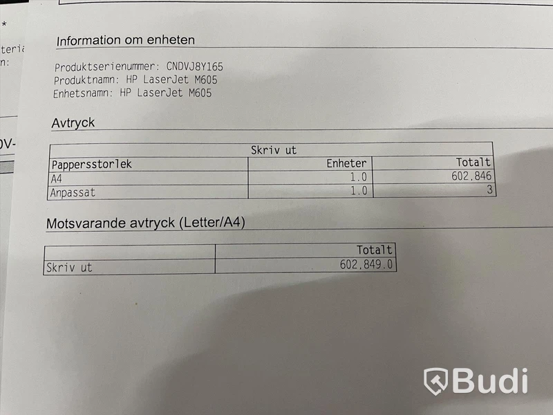 HP Laserjet Enterprise M605, funktionstestad, OBS! Ink ny tonerkasett i obruten förpackning. se extrabilder för status