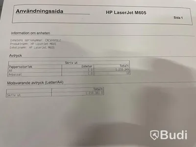 HP Laserjet Enterprise M605, funktionstestad, OBS! Ink ny tonerkasett i obruten förpackning. se extrabilder för status